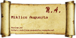 Miklics Auguszta névjegykártya